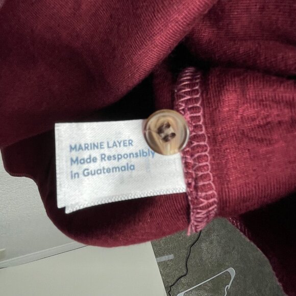 Marine Layer Mens M/L Double Knit Henley Long Sleeve Striped Pullover Shirt - Picture 5 of 8